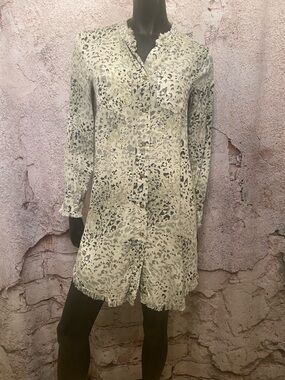 Velvet Heart Gray Boho Fringe Dress